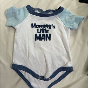Baby Essentials Blue and White Bodysuit